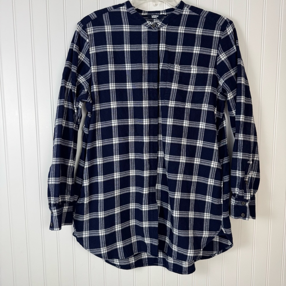 Women's Lands' End Flannel Women’s Large‎  A-Line Tunic Top